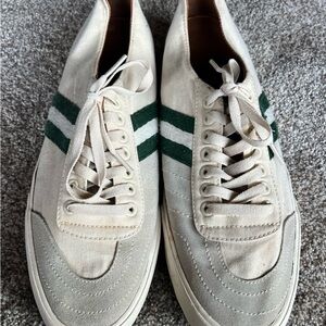 Ralph Lauren Cream and Green Men's Sneakers